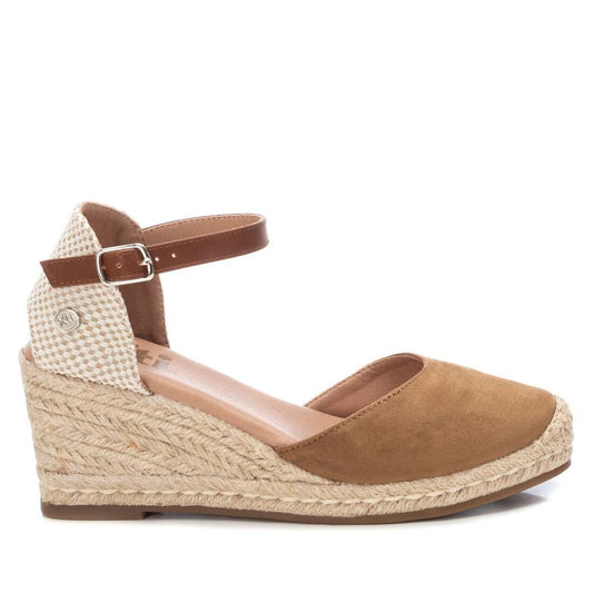 140746 Spanish Wedge with expadrilles in Navy and Taupe sandals Sam Star Shoes