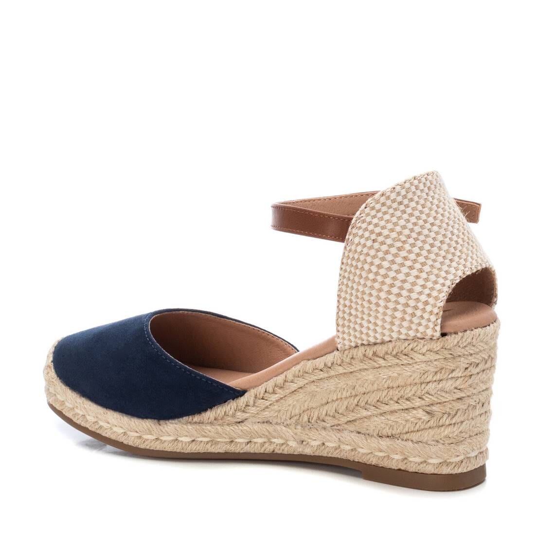 140746 Spanish Wedge with expadrilles in Navy and Taupe sandals Sam Star Shoes