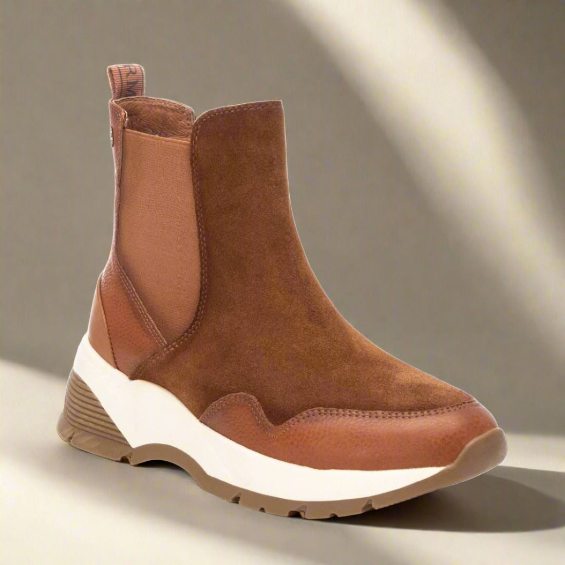 160162 Spanish Collecton Leather sneakers boots in Tan and Black sneakers Sam Star shoes