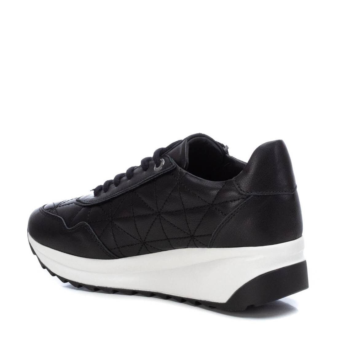160209 Spanish Leather sneakers with quilted detail & cushion sole in Black sneakers Sam Star shoes