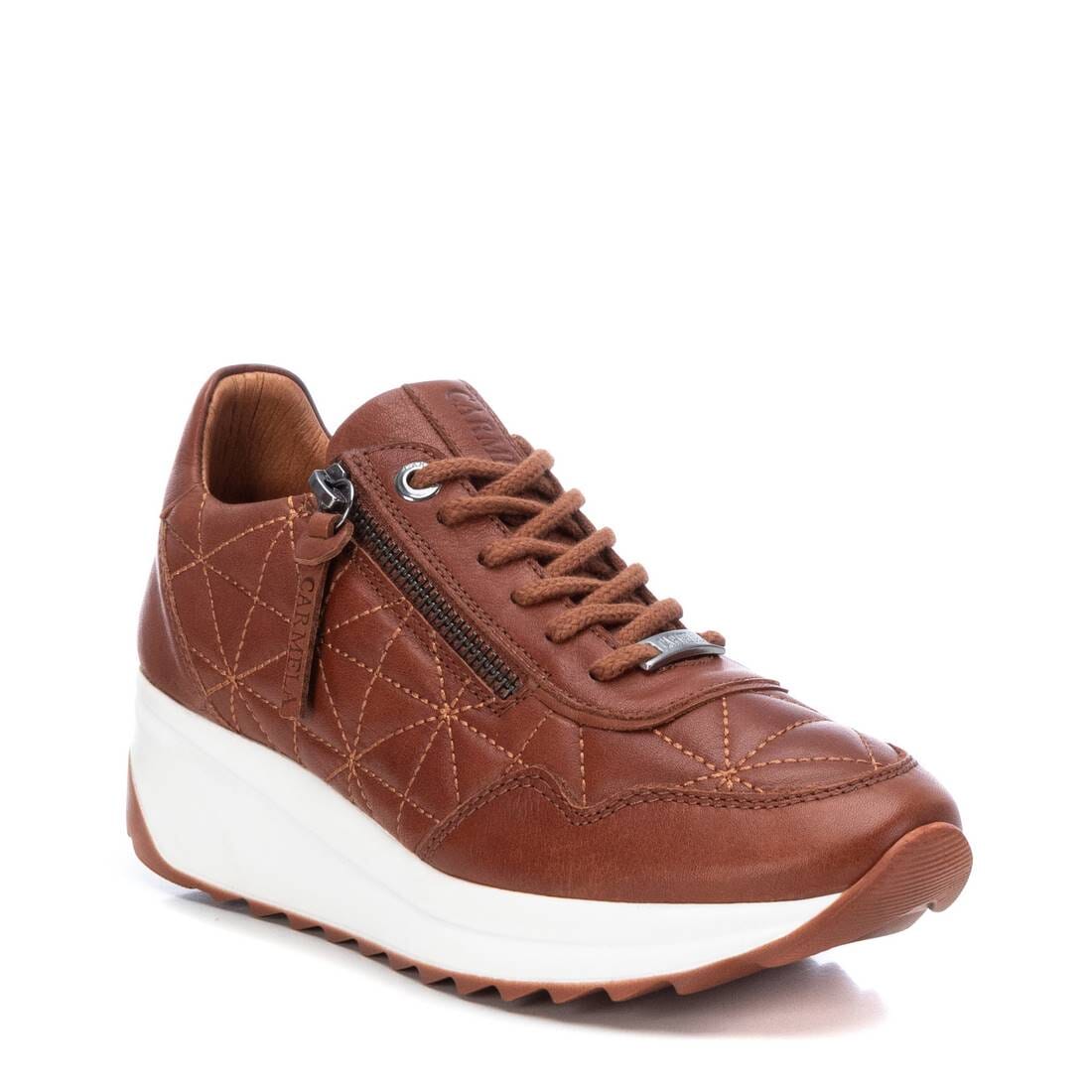 160209 Spanish Leather sneakers with quilted detail & cushion sole in Tan sneakers Sam Star shoes