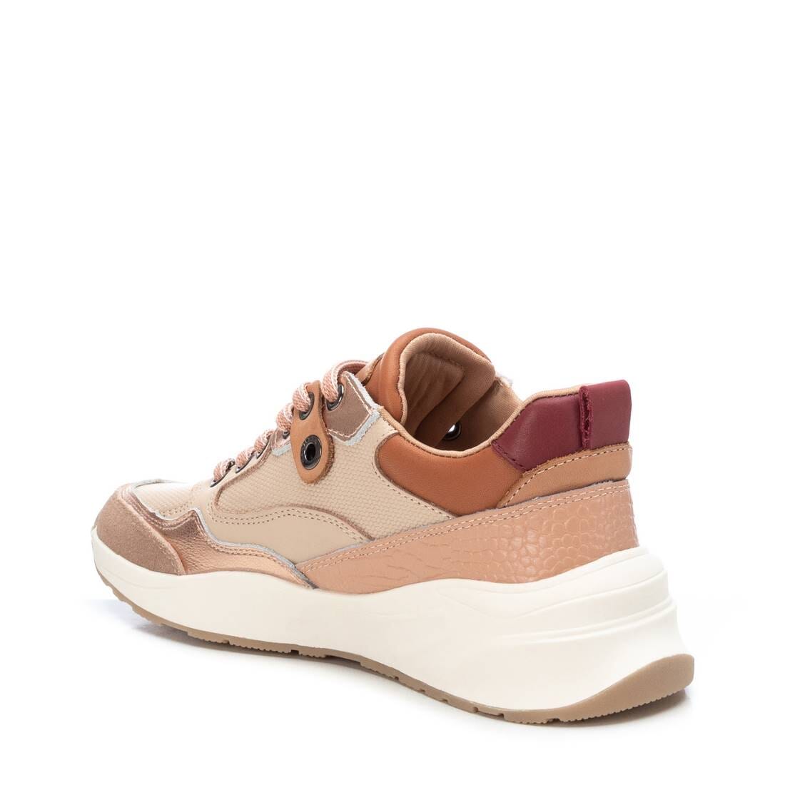 160259 Spanish Leather sneakers with colour blocking detail in beige/pink sneakers Sam Star shoes