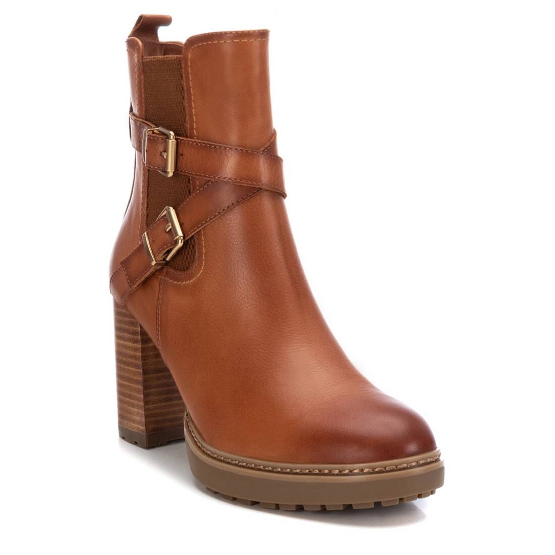 161161 Spanish Leather ankle boots with ankle straps and elastic in Tan Boots Sam Star shoes