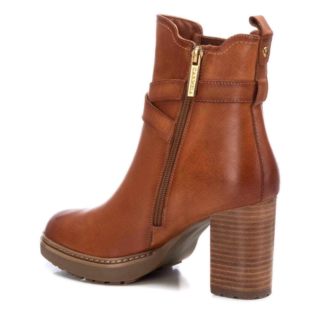 161161 Spanish Leather ankle boots with ankle straps and elastic in Tan Boots Sam Star shoes