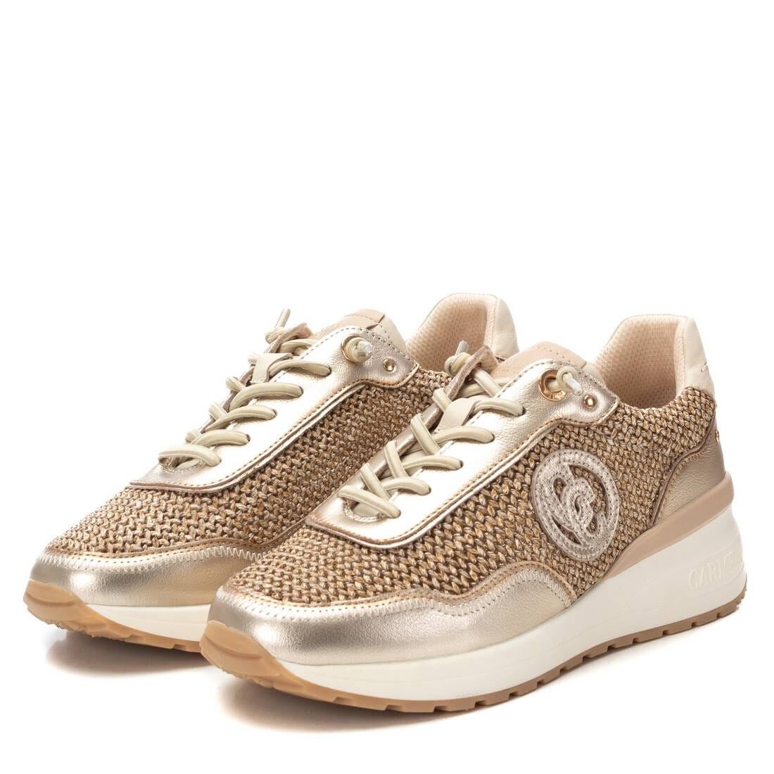 162357 Spanish design leather sneakers with rafia design in Beige and Gold sneakers Sam Star Shoes