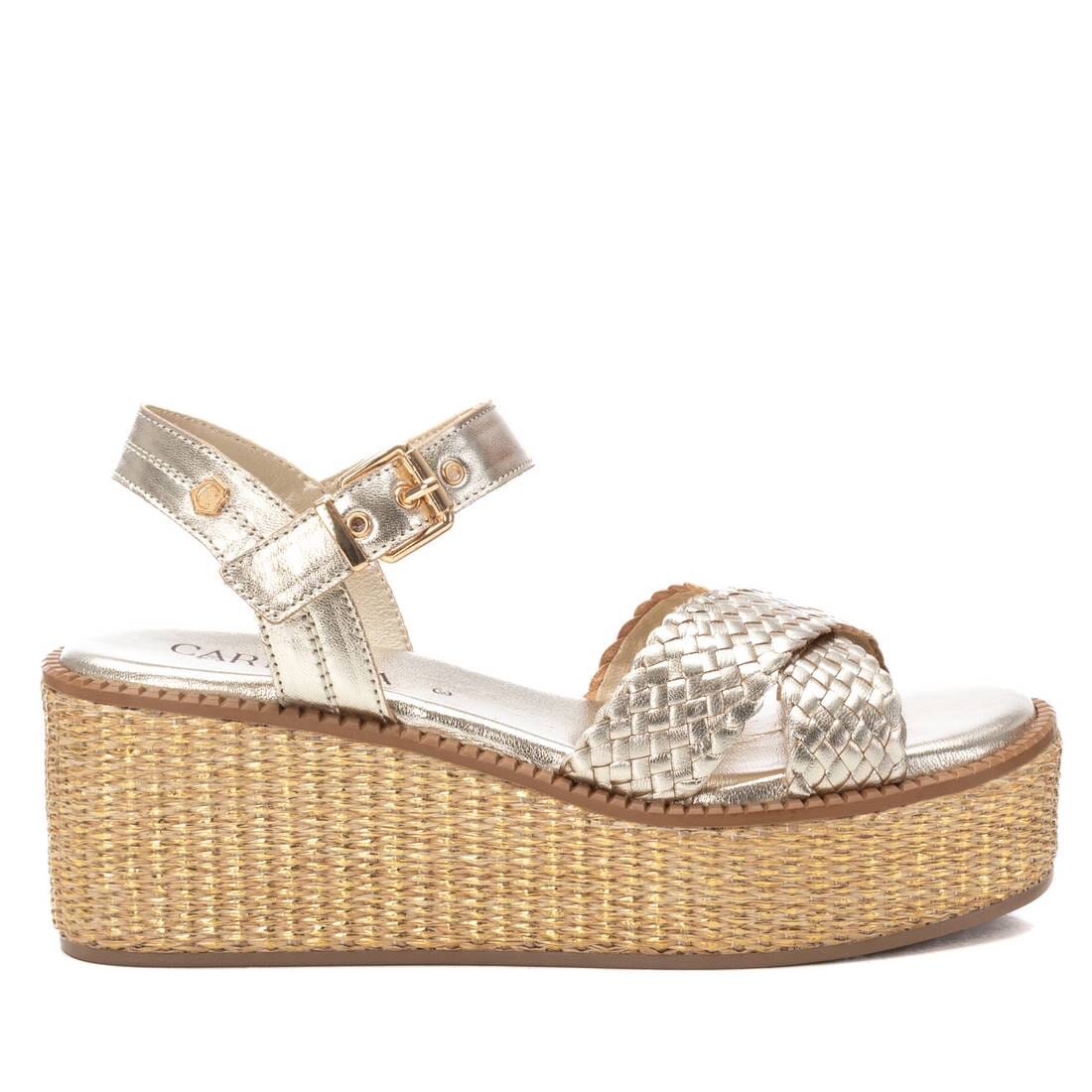 162361 Spanish leather woven sandals/wedge in Black, Tan and Gold sandals Sam Star Shoes Gold 36/3