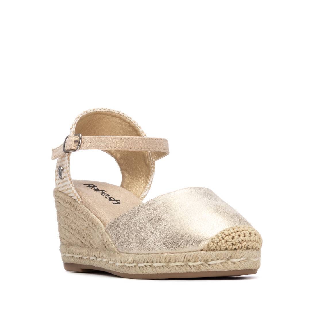 175212 Spanish Wedge with expadrilles in gold colour (New) sandals Sam Star Shoes