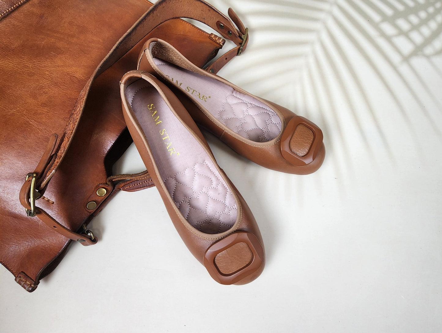 17W01 Leather buckle pumps with extra cushions (New Arrival) Pumps Sam Star Shoes