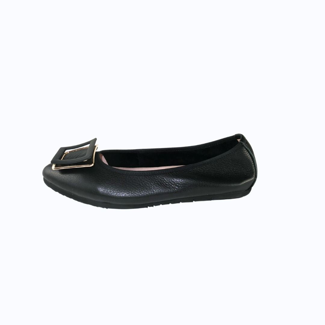 12W01 Leather Pointy buckle pumps with extra cushions (New) Pumps Sam Star Shoes