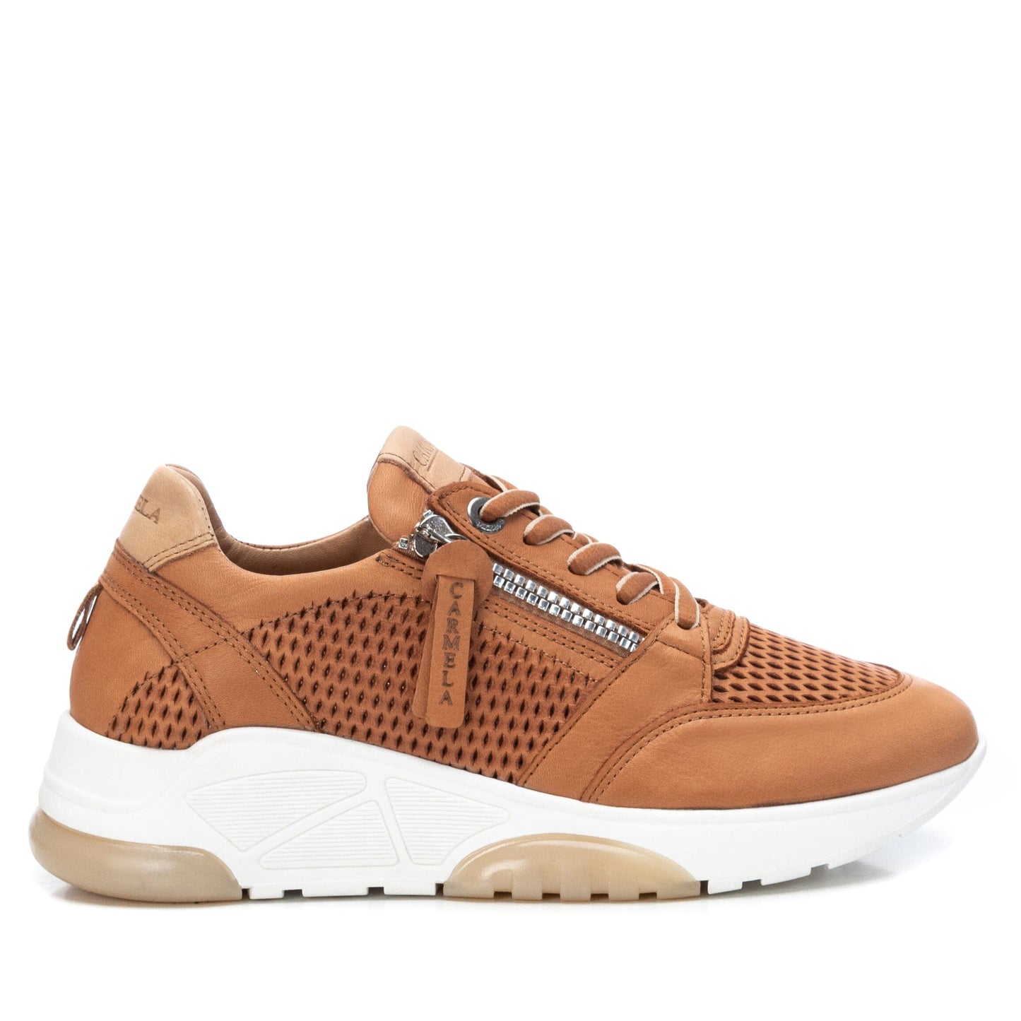 68247 Spanish Collection genuine leather sneakers with laser cut detail and zips sneakers Sam Star shoes