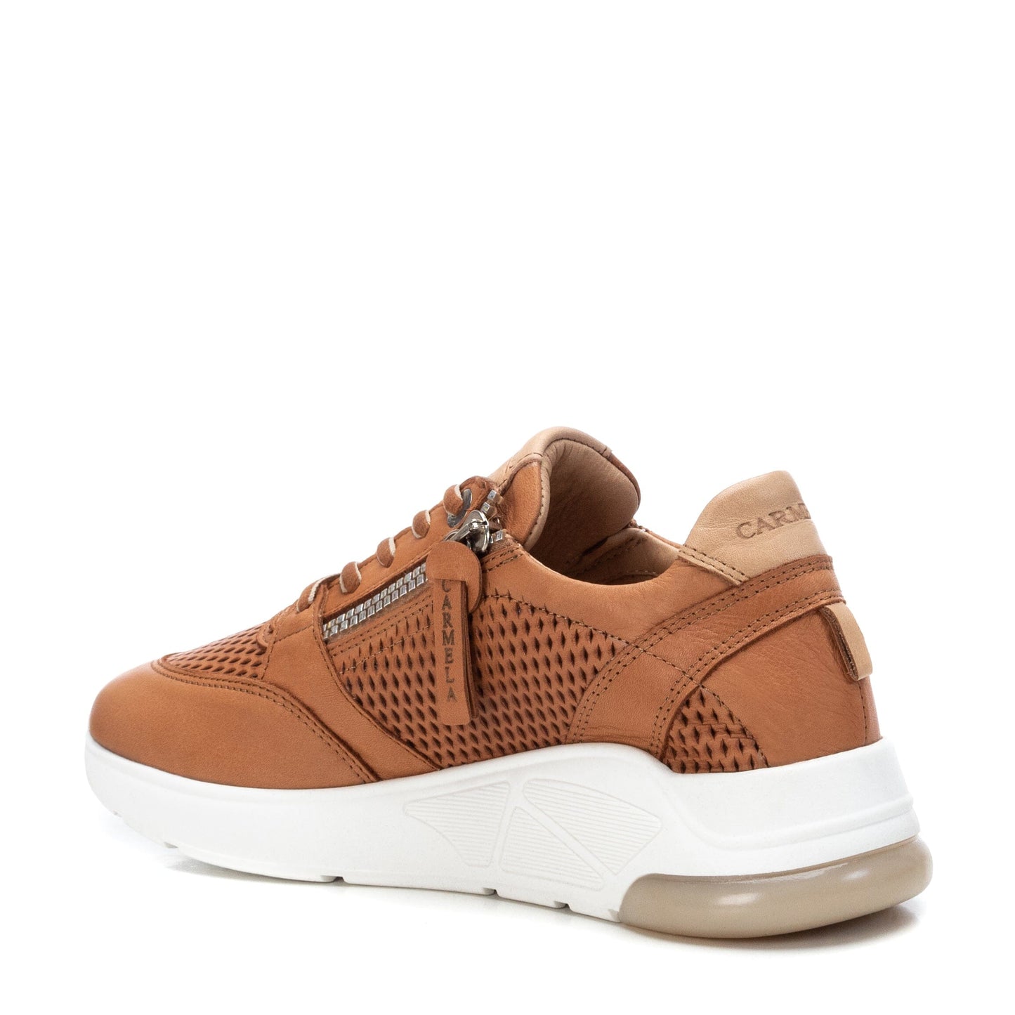 68247 Spanish Collection genuine leather sneakers with laser cut detail and zips sneakers Sam Star shoes