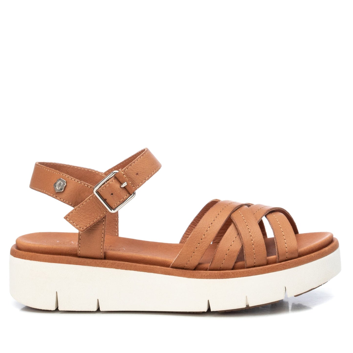68421 Spanish leather sandals with comfort wedge in Brown sandals Sam Star Shoes Tan 36 (3)