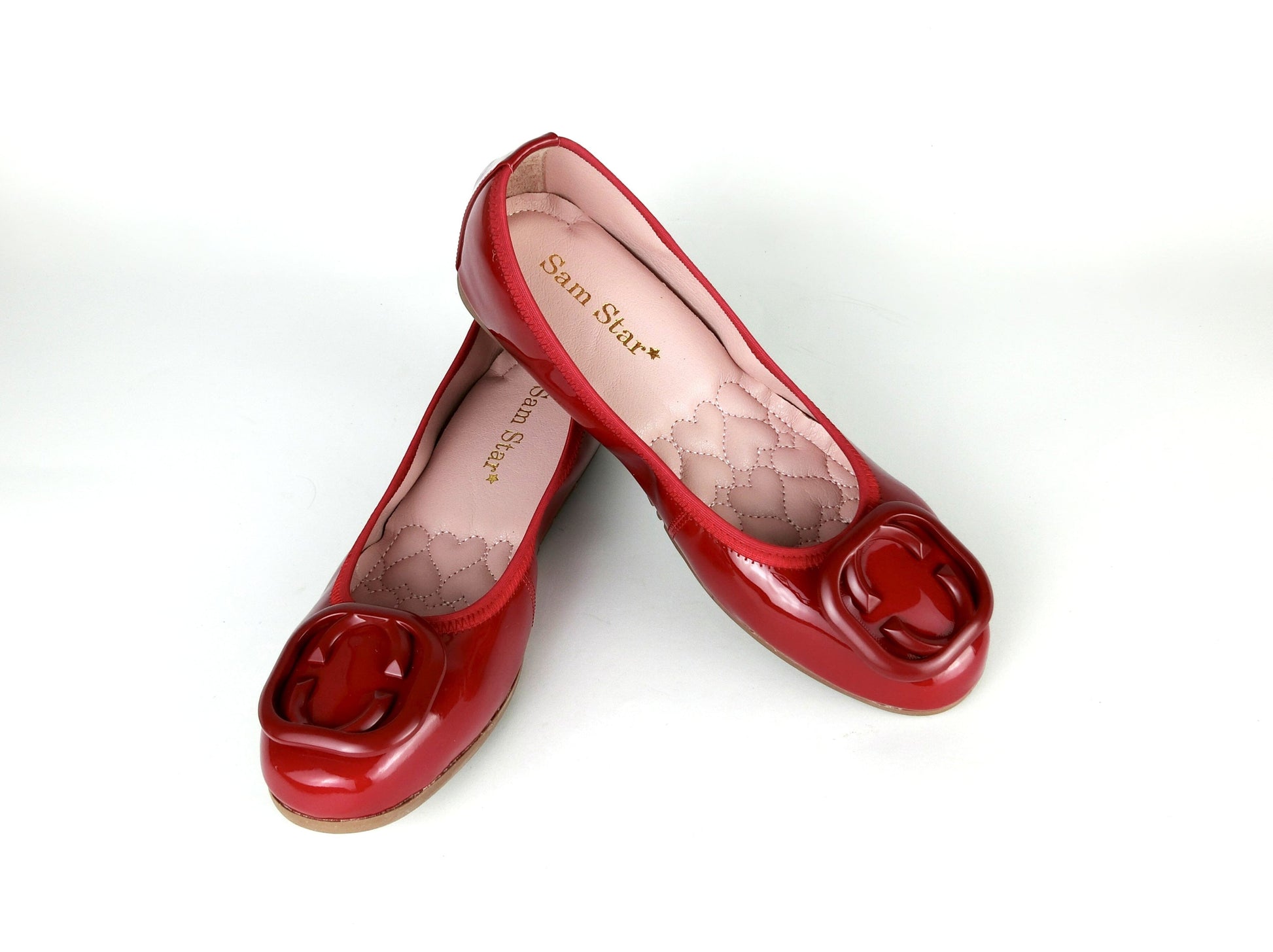 17W01 Leather buckle pumps with extra cushions (NEW) Pumps Sam Star Shoes Red 37 (4)
