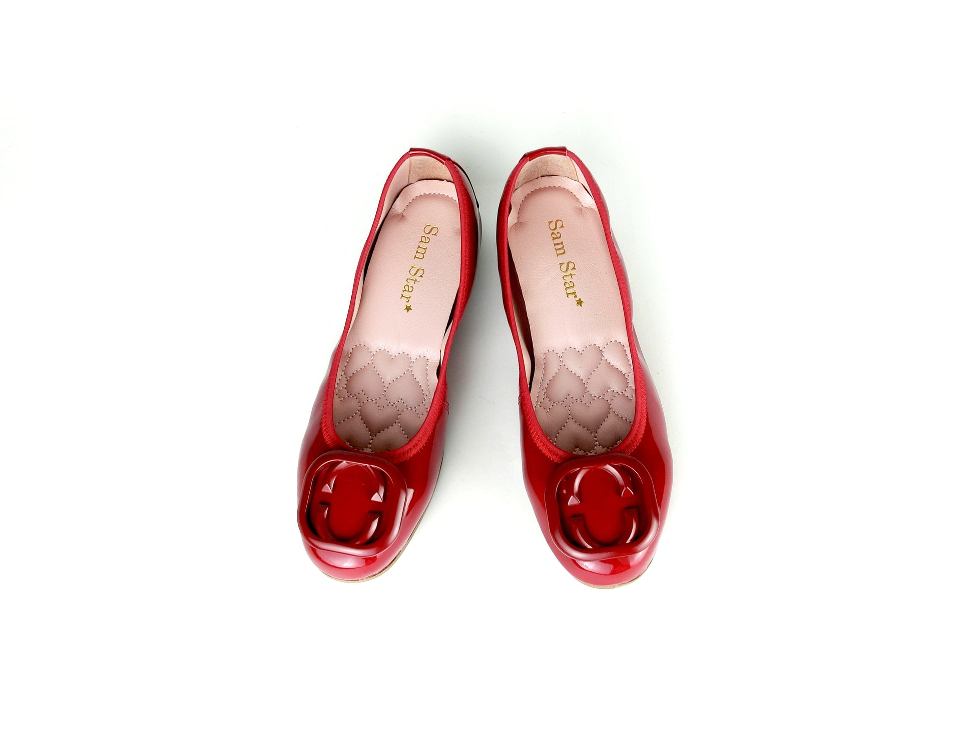 17W01 Leather buckle pumps with extra cushions (NEW) Pumps Sam Star Shoes Red 38 (5)