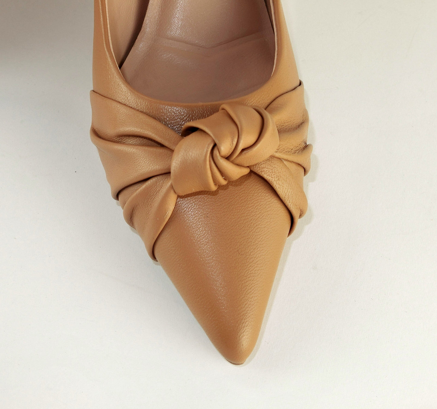 SS23004 Leather court shoes with knot design - Black and Tan ladies shoes Sam Star shoes