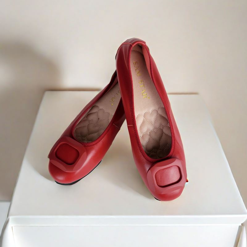 17W01 Leather buckle pumps with extra cushions (New Arrival) Pumps Sam Star Shoes