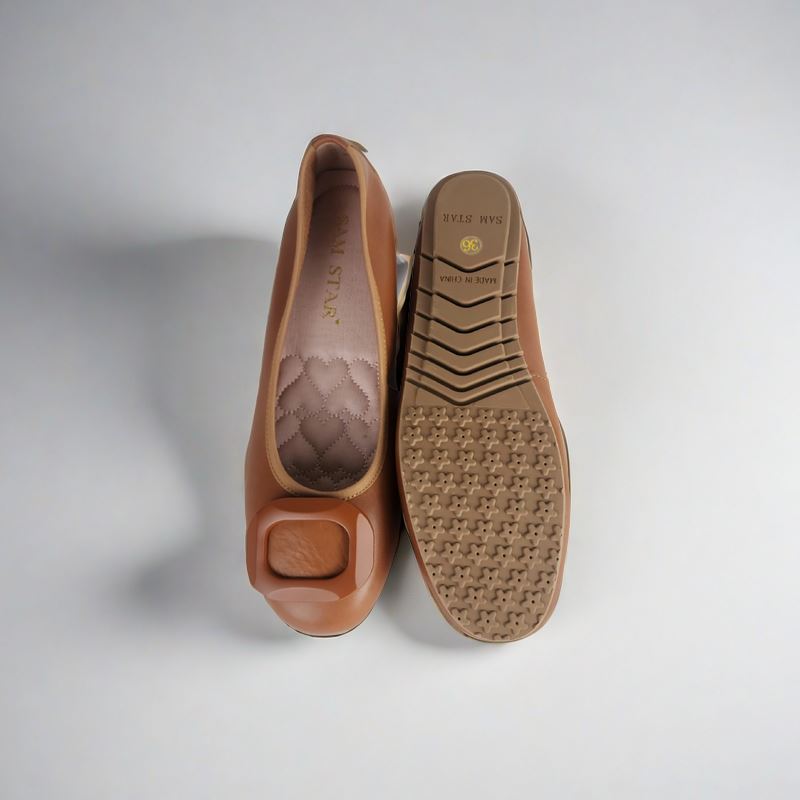 17W01 Leather buckle pumps with extra cushions (New Arrival) Pumps Sam Star Shoes