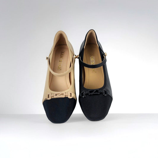 SS25001 Leather pumps with details and removable straps block heel ( new arrival) Pumps Sam Star shoes