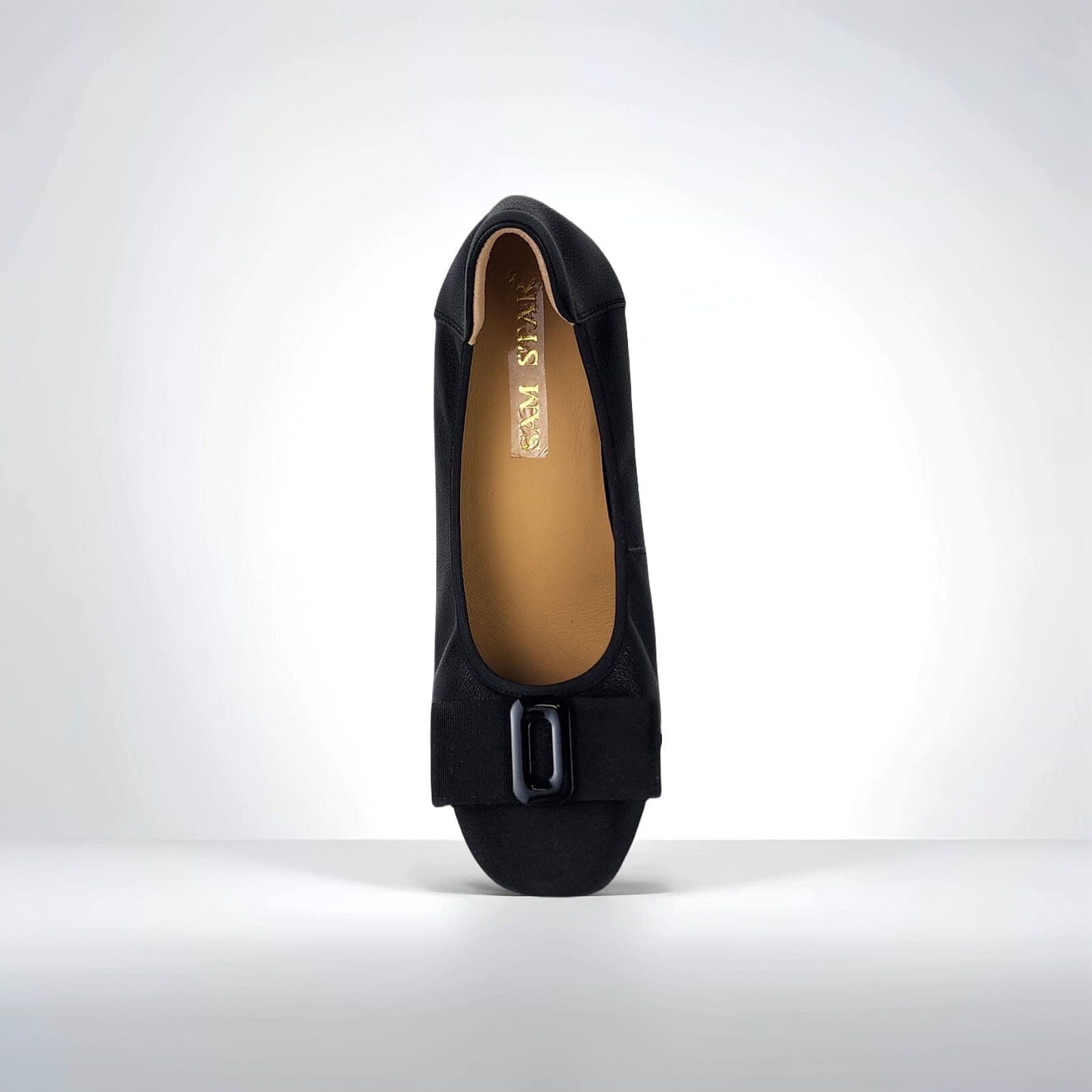 SS25002 Leather pumps with bow& Black buckle block heel ( new arrival) Pumps Sam Star shoes