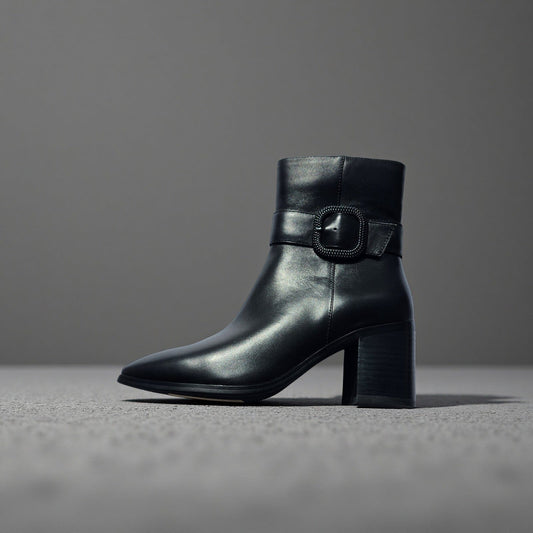 SS25004 Leather boots with buckle detail Boots Sam Star shoes Black 36 (3)