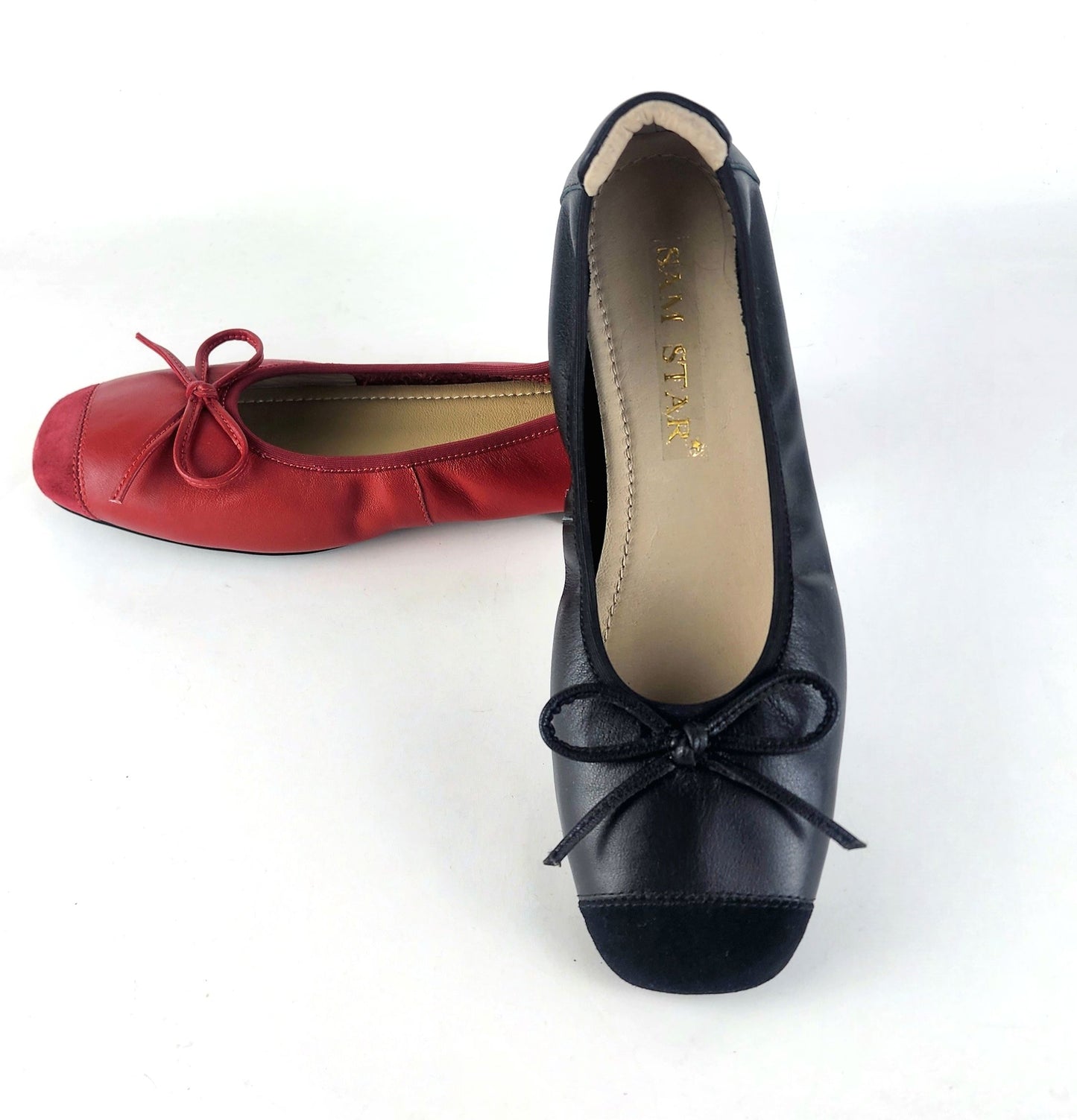 SS25007 Leather extra cushions pumps with bow ( New) Pumps Sam Star Shoes