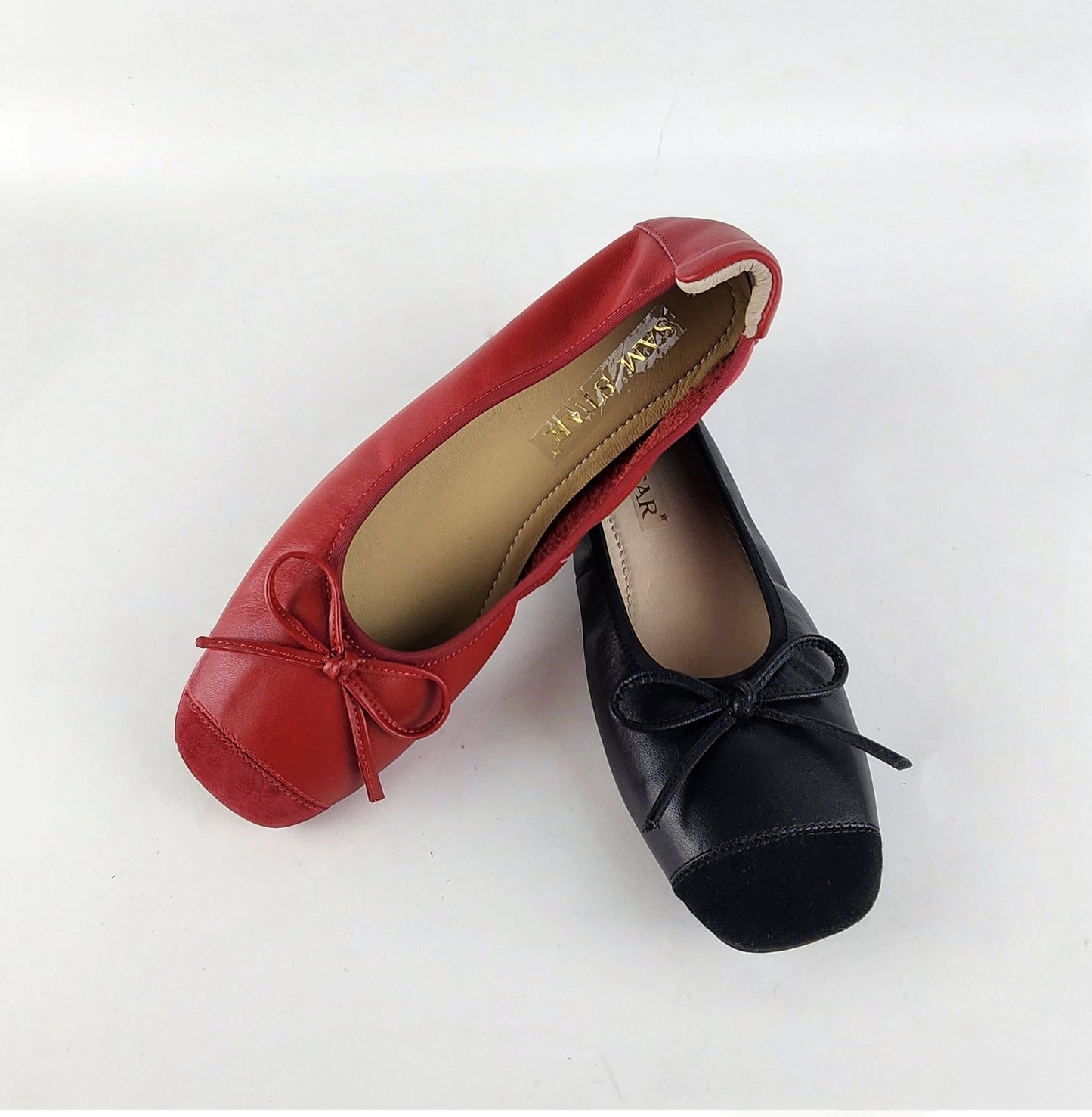 SS25007 Leather extra cushions pumps with bow ( New) Pumps Sam Star Shoes