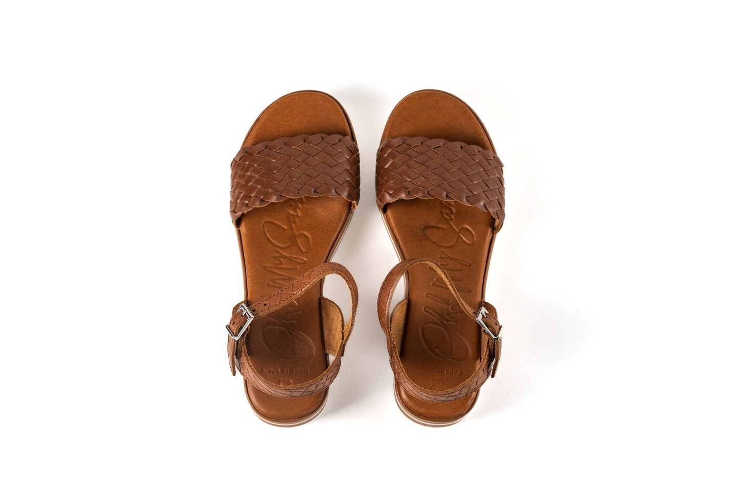 5276TB Spanish leather woven sandals/wedge in Tan sandals Sam Star Shoes
