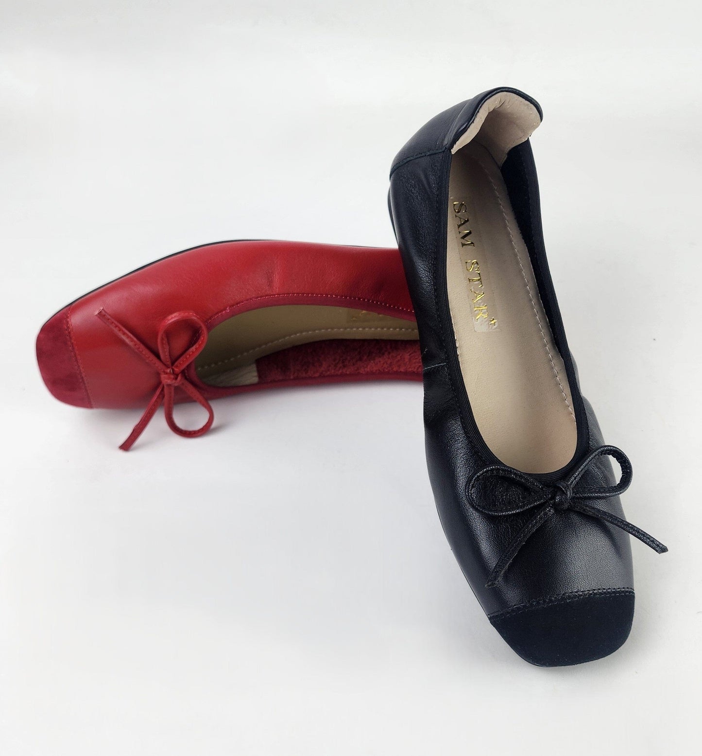 SS25007 Leather extra cushions pumps with bow ( New Style) Pumps Sam Star Shoes Black 36/3