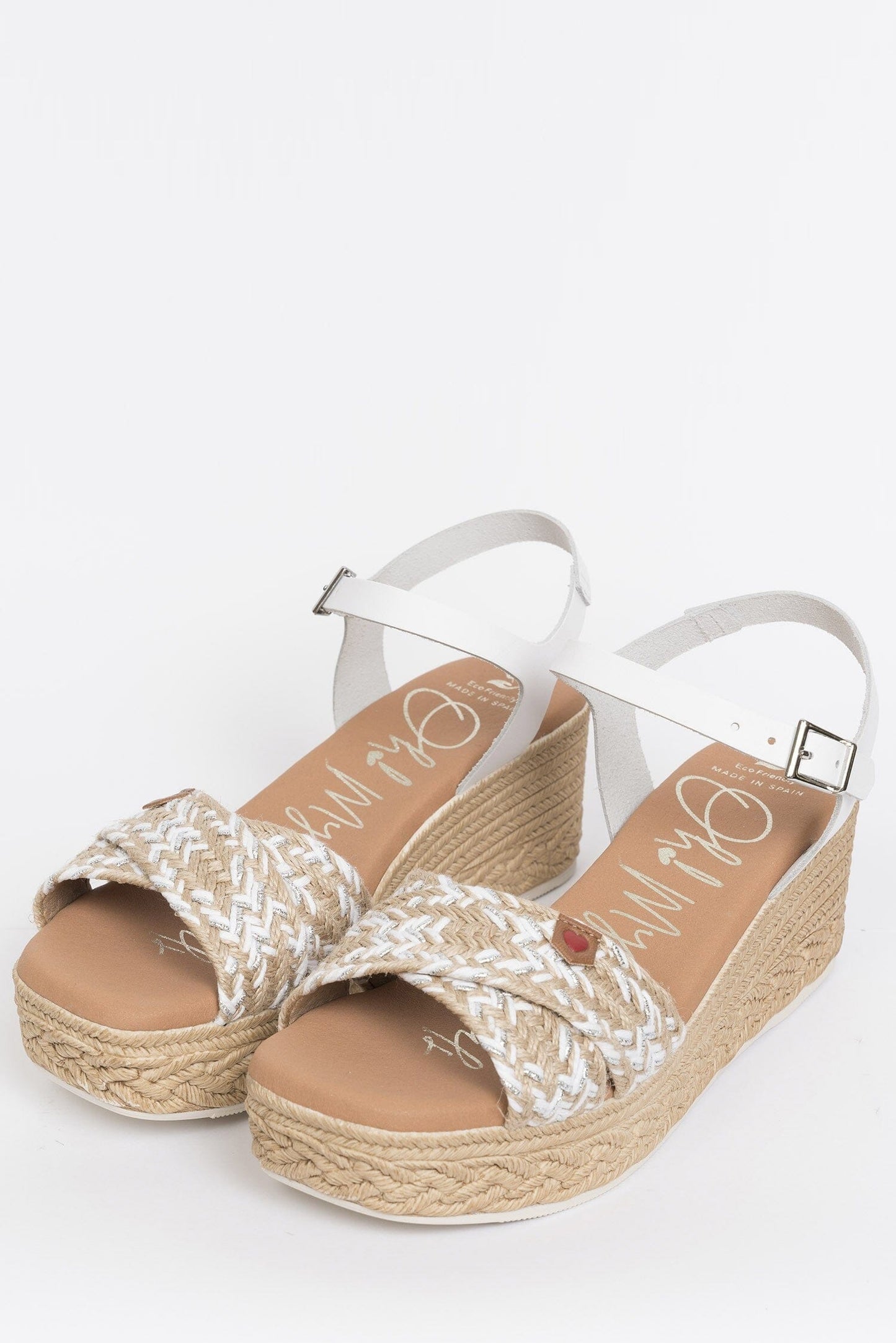 5219 Spanish leather crossed strappy sandals/wedge in Black and White sandals Sam Star Shoes