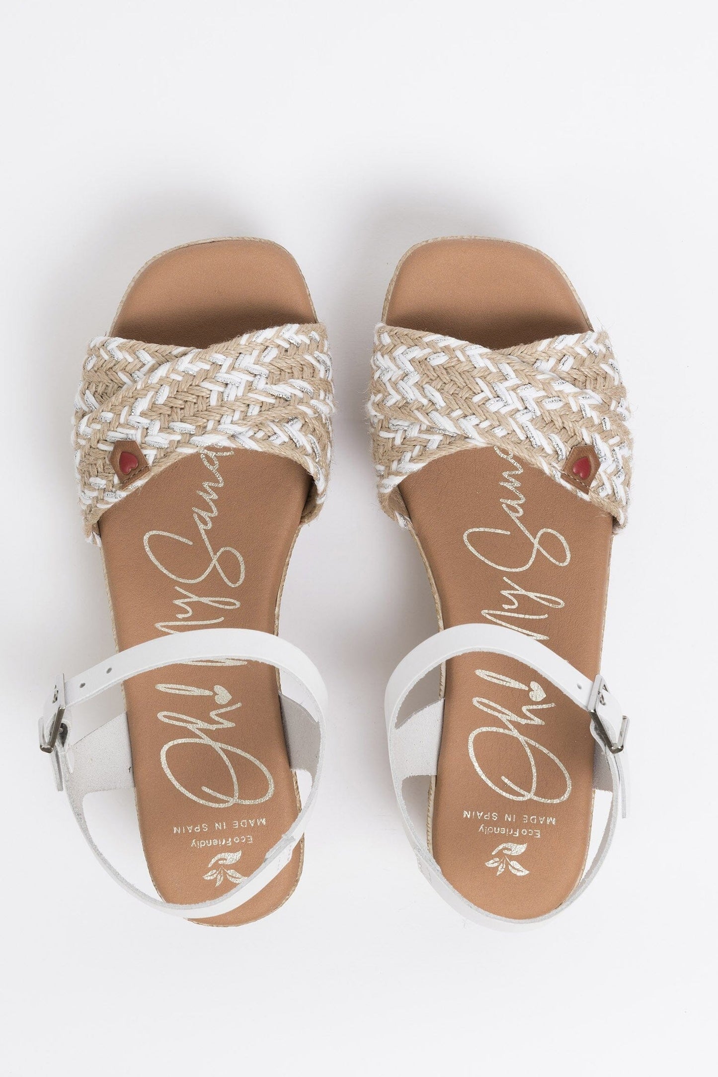 5219 Spanish leather crossed strappy sandals/wedge in Black and White sandals Sam Star Shoes