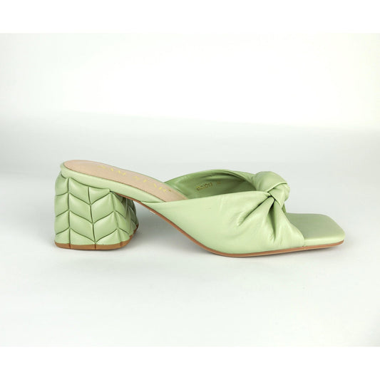 SS22013 Genuine leather bow tie block heel sandals in Mint sandals Sam Star Shoes Mint 36/3