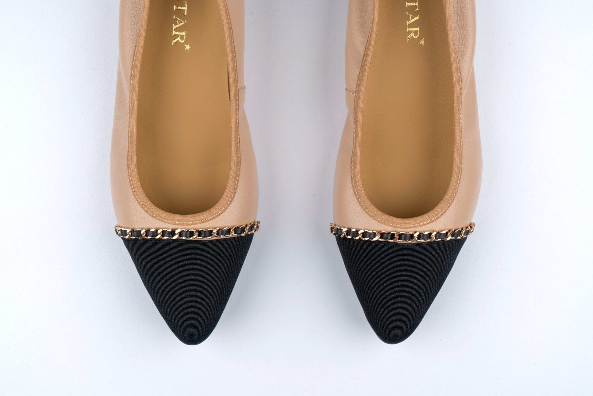 SS23001 Pointy Leather pumps with chain detail and extra cushion( new arrival ) Pumps Sam Star Shoes