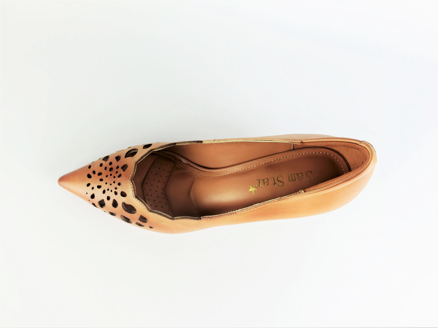 SS21004 Laser Cut Leather Court Shoes - Extra cushion ladies shoes Sam Star Shoes
