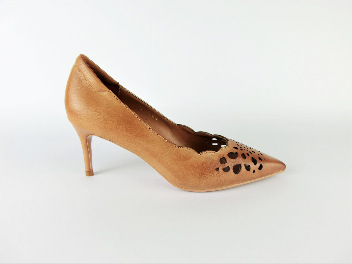SS21004 Laser Cut Leather Court Shoes - Extra cushion ladies shoes Sam Star Shoes
