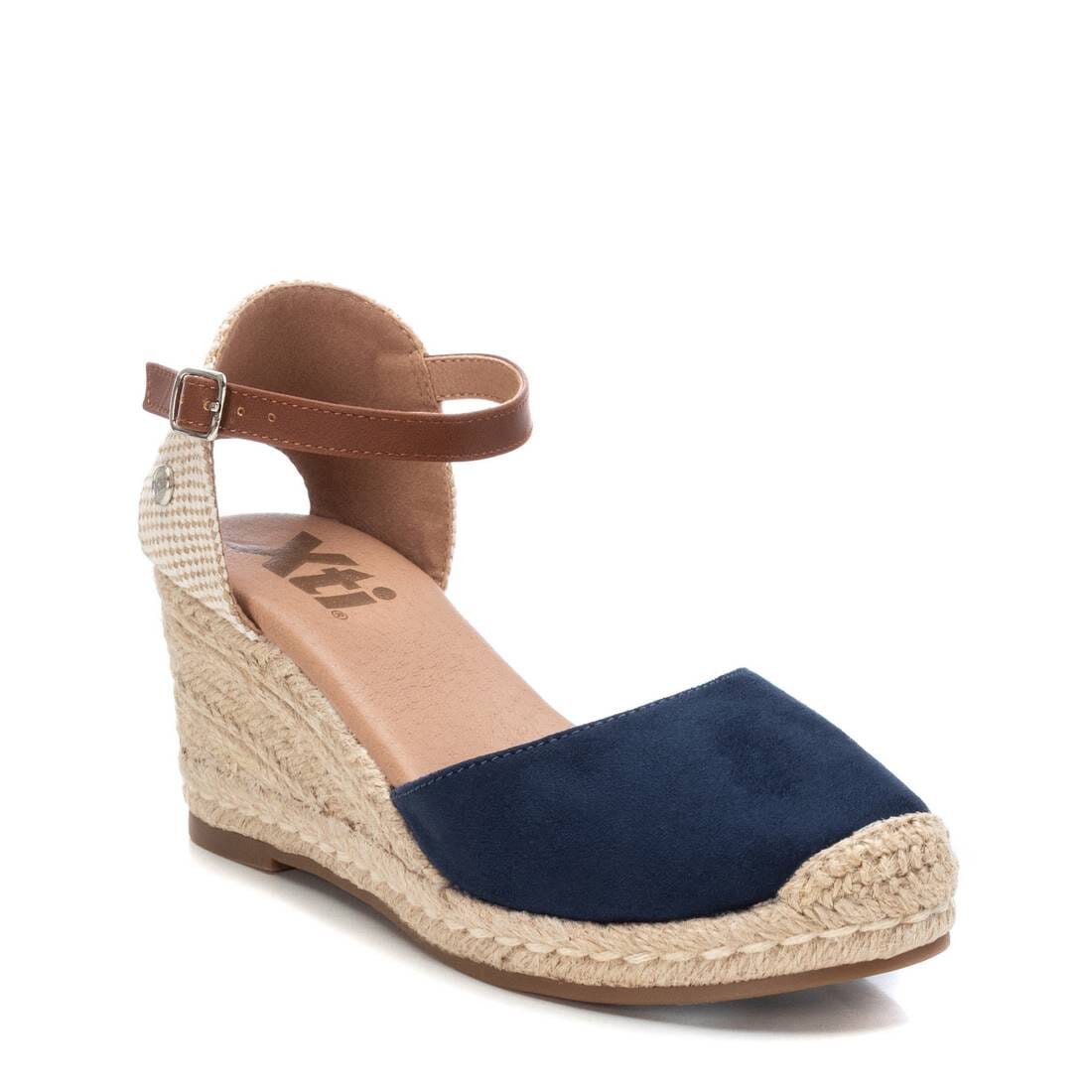 140746 Spanish Wedge with expadrilles in Navy and Taupe sandals Sam Star Shoes 