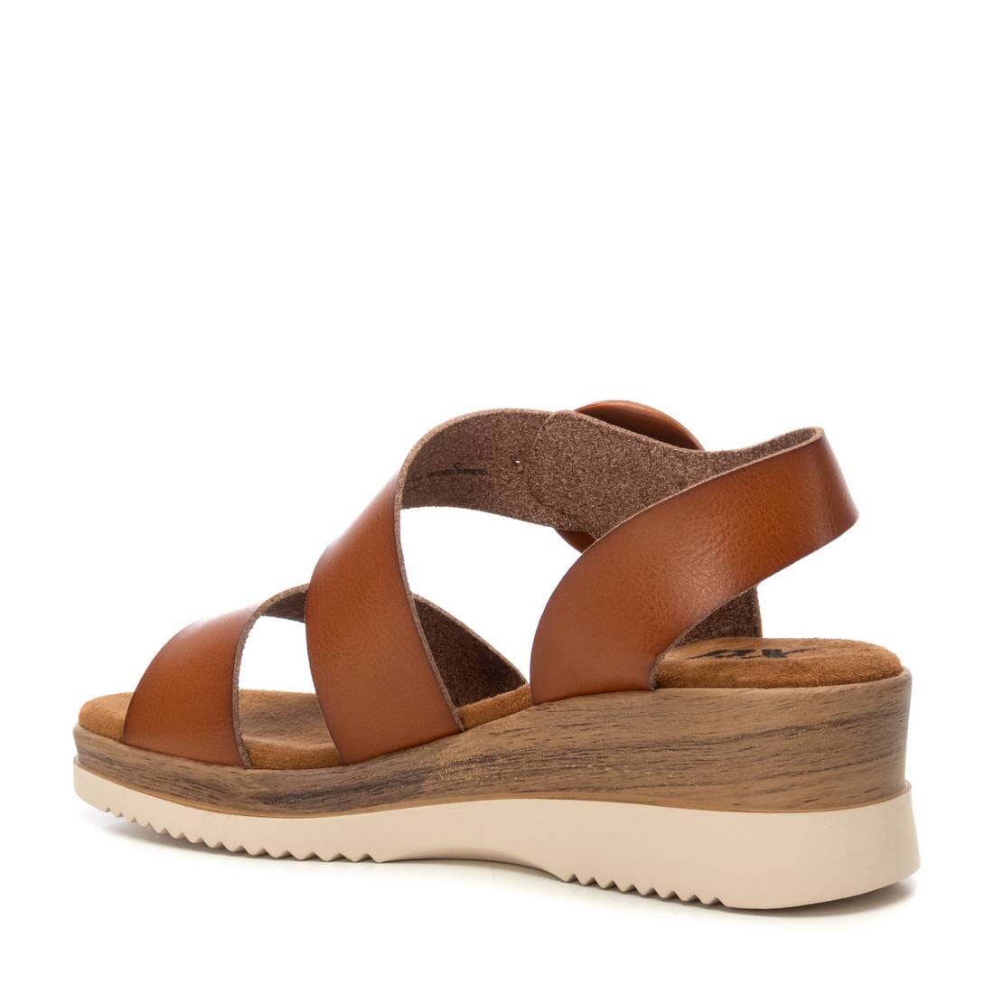 143944 Spanish Wedge with buckle design in Tan and cream (New) sandals Sam Star Shoes 