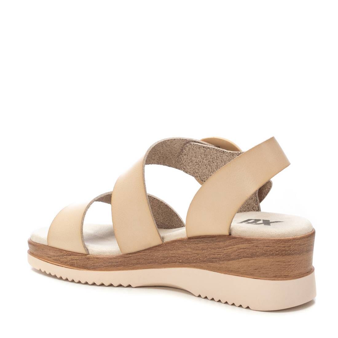 143944 Spanish Wedge with buckle design in Tan and cream (New) sandals Sam Star Shoes 