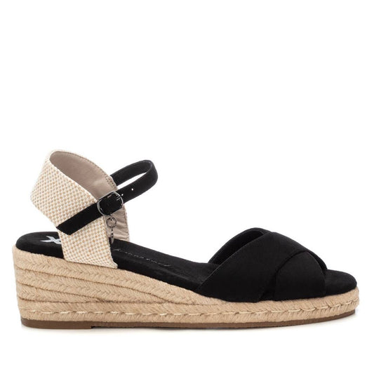 144110 Spanish Wedge with expadrilles sandals in Black and Tan sandals Sam Star Shoes Black 36/3 