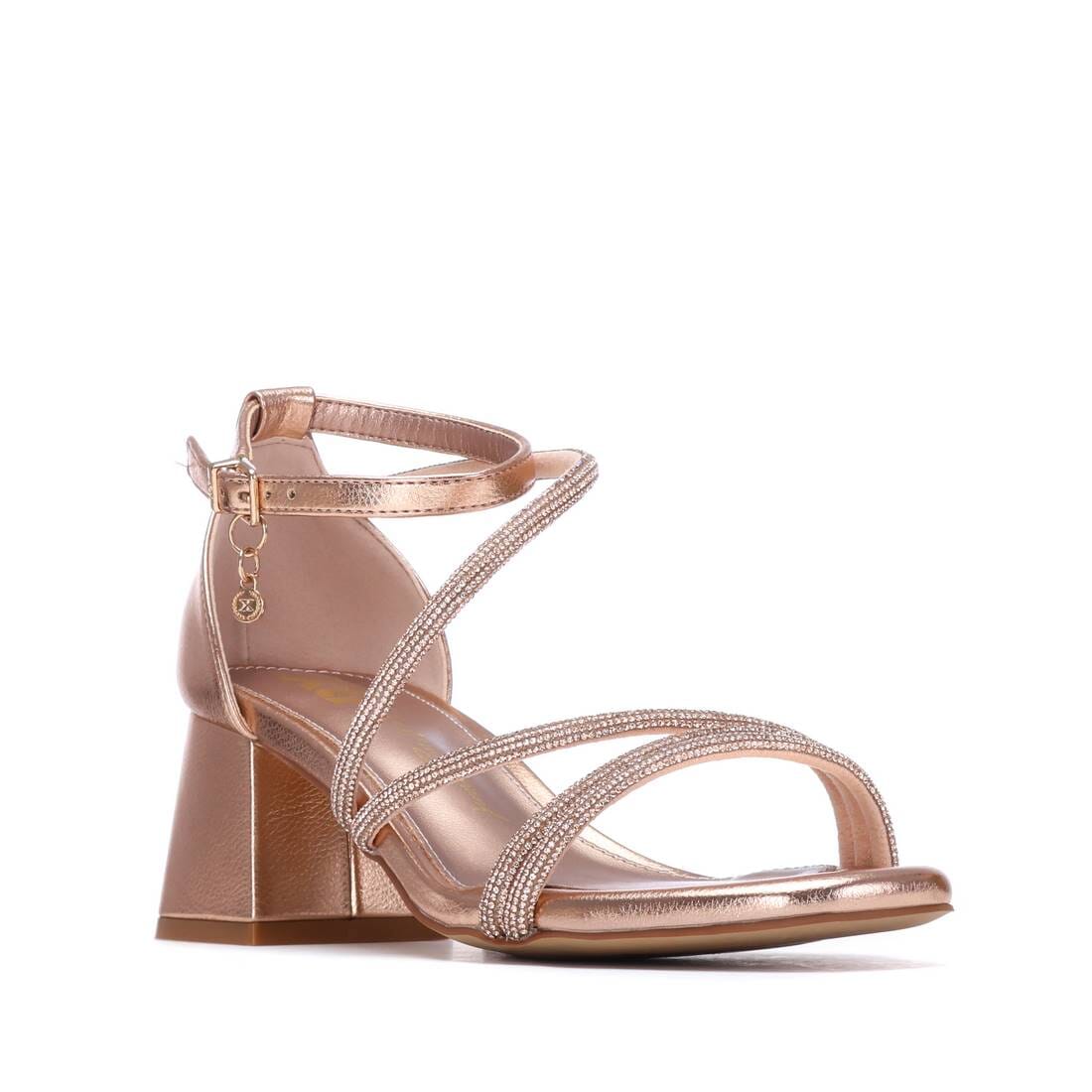 145341 Spanish designed sandals in block heel in rosegold (New) sandals Sam Star Shoes 