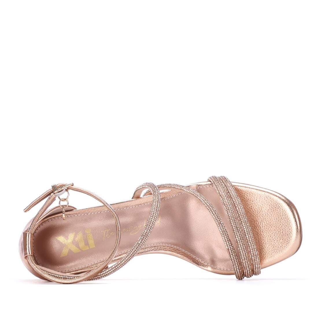 145341 Spanish designed sandals in block heel in rosegold (New) sandals Sam Star Shoes 