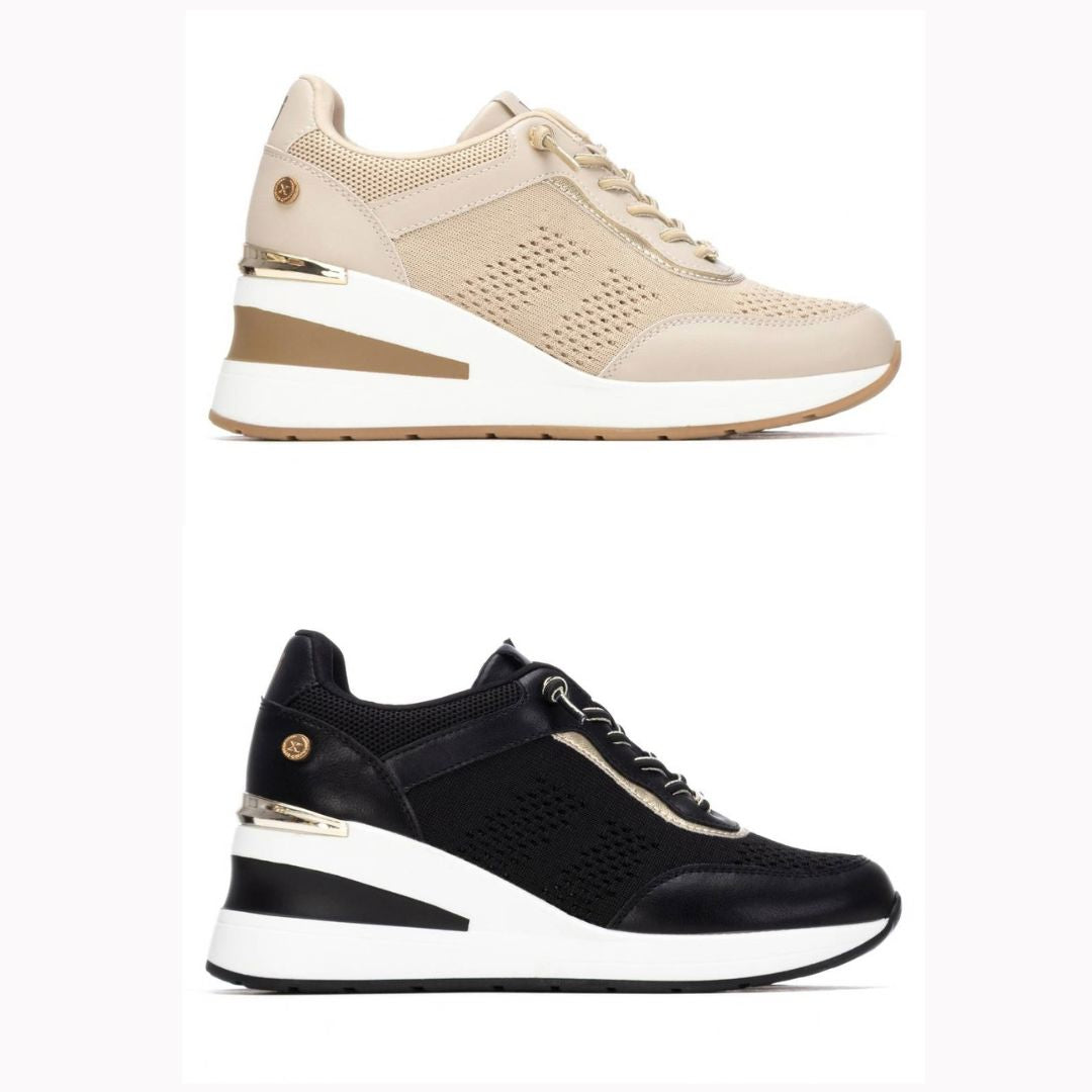 145447 Spanish fashion textile sneakers in beige and black (New) sneakers Sam Star shoes 