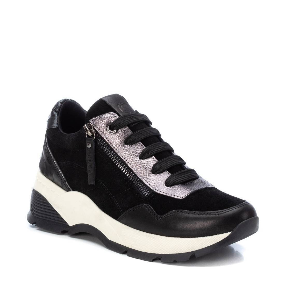 160195 Spanish Collection Leather sneakers with cushion sole in Black/Tan sneakers Sam Star shoes 