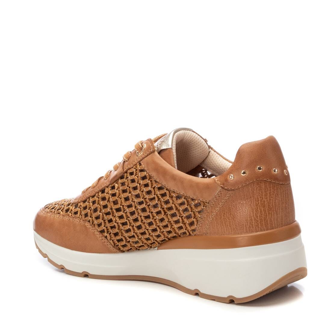162326 Spanish design leather sneakers with rafia design in Tan sneakers Sam Star Shoes 