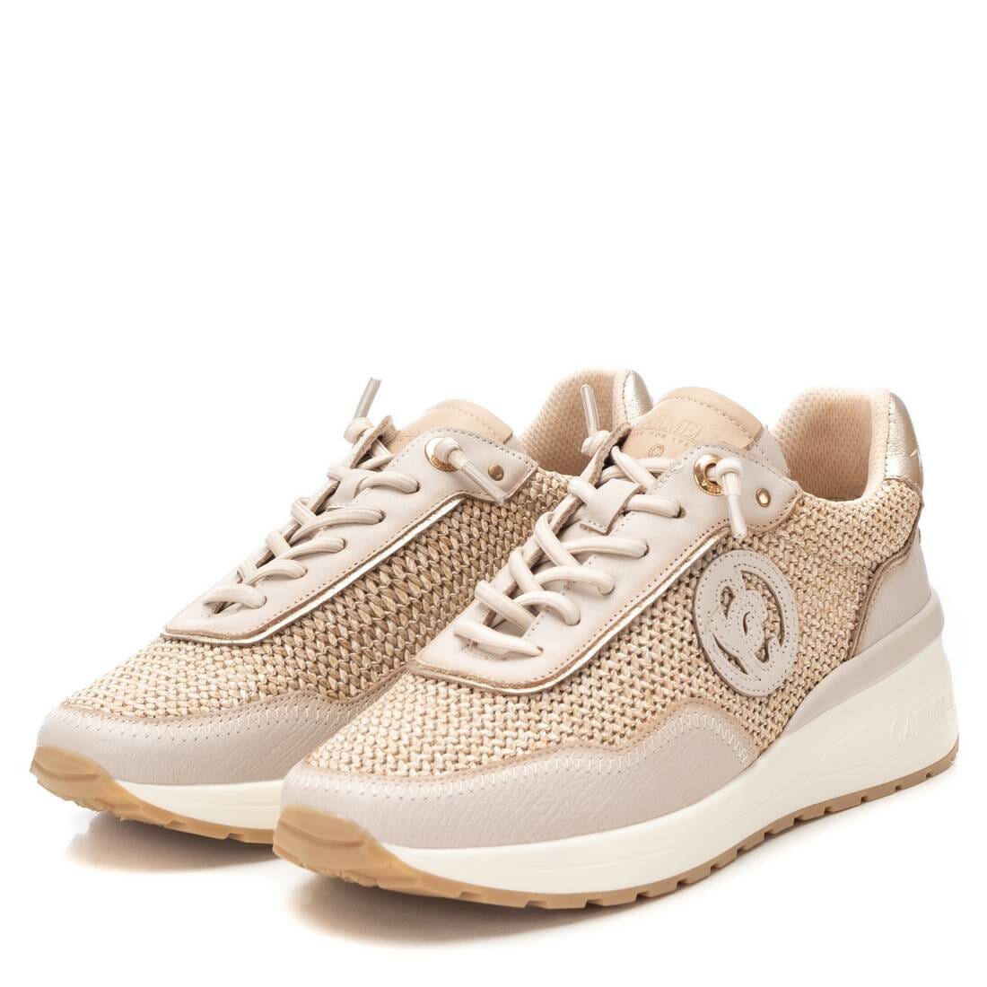 162357 Spanish design leather sneakers with rafia design in Beige and Gold sneakers Sam Star Shoes 