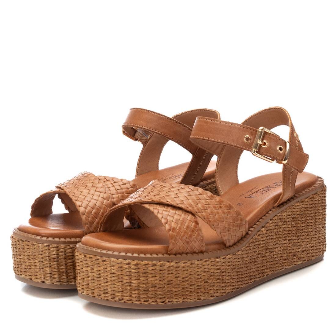 162361 Spanish leather woven sandals/wedge in Black, Tan and Gold sandals Sam Star Shoes 