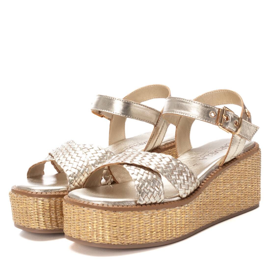 162361 Spanish leather woven sandals/wedge in Black, Tan and Gold sandals Sam Star Shoes 
