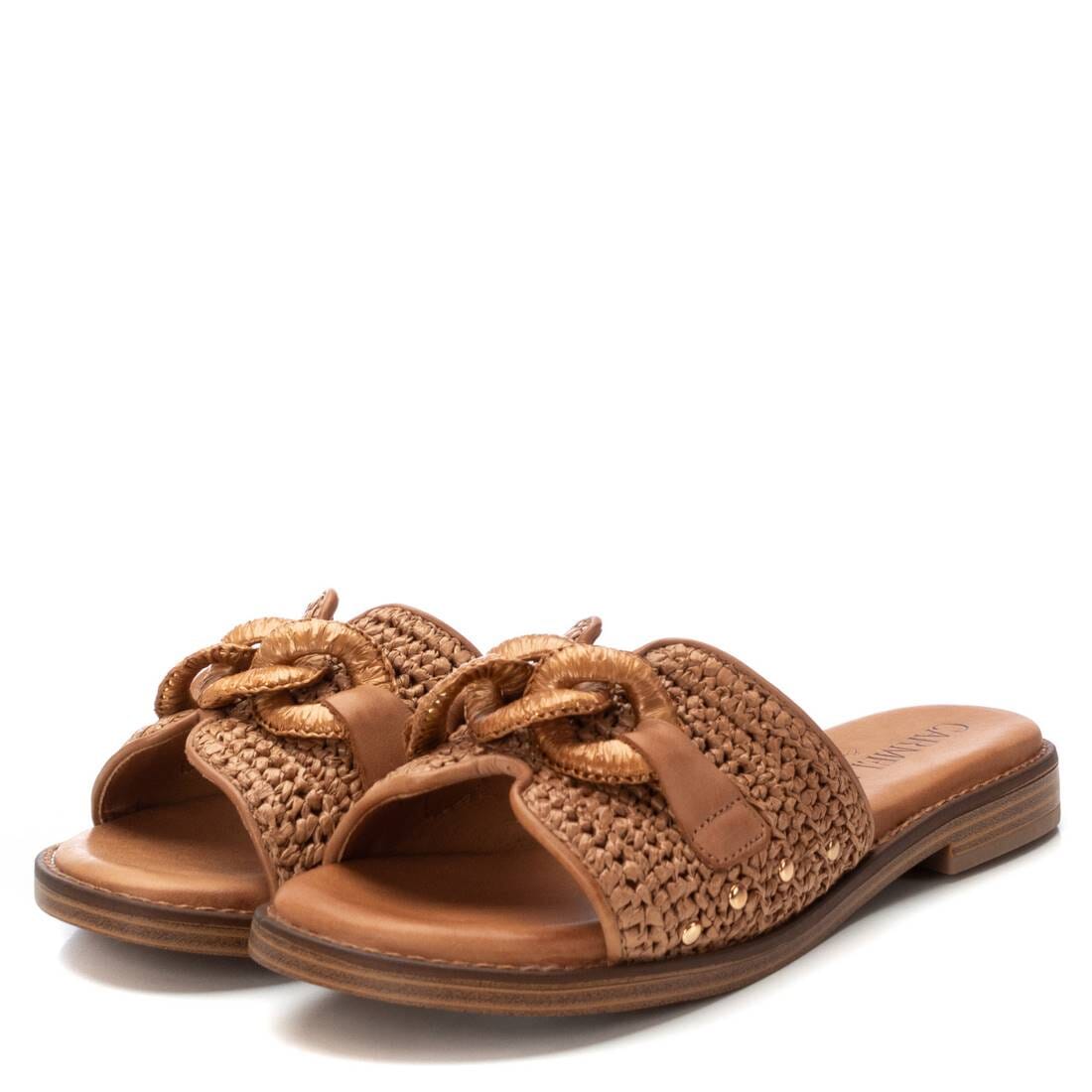 162370 Spanish leather flat sandals in tan and black sandals Sam Star Shoes Tan 36 (3) 