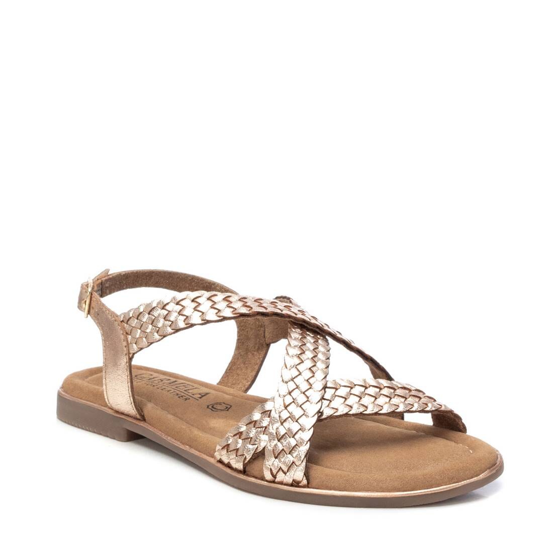 162387 Spanish woven leather flat sandals in Gold ( New) sandals Sam Star Shoes 
