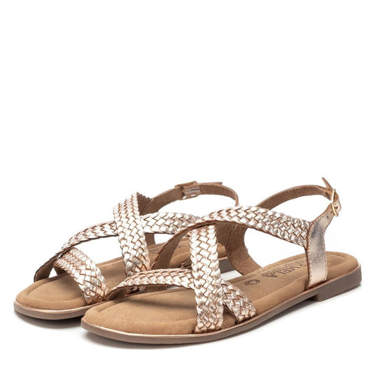 162387 Spanish woven leather flat sandals in Gold ( New) sandals Sam Star Shoes Gold 36/3 