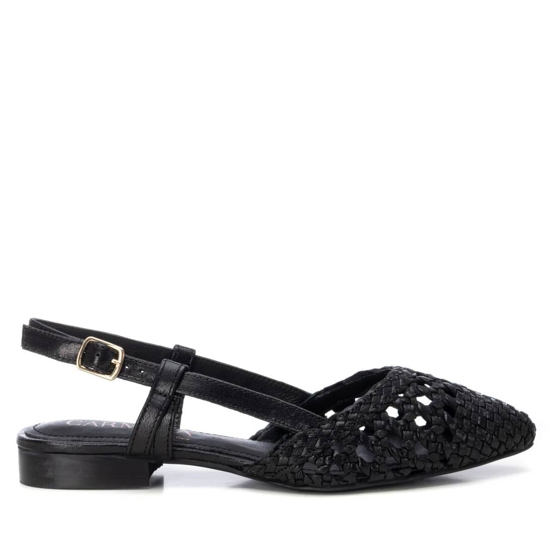 162412 Spanish Leather woven flat shoes - Black and Bronze ( New Arrival) ladies shoes Sam Star shoes Black 36/3 